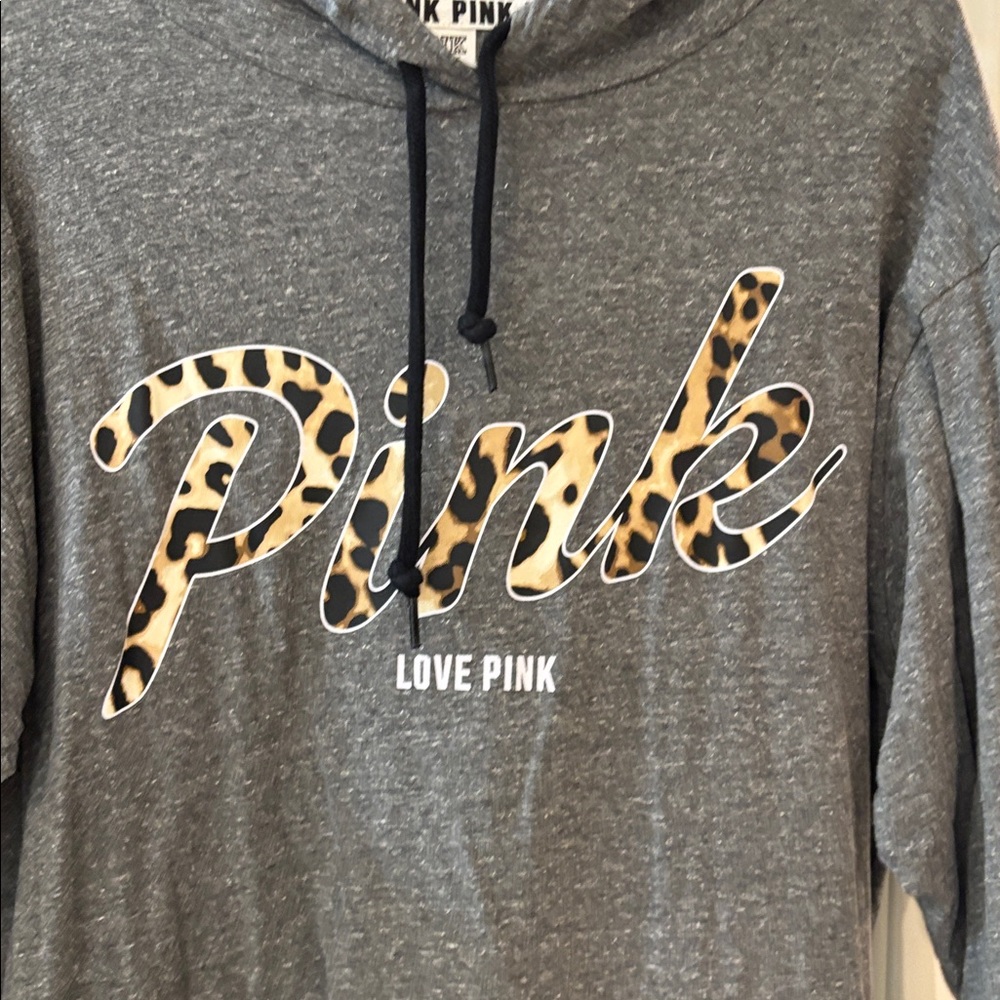 Victoria's Secret Pink Gray Hoodie lightweight - Picture 3 of 5